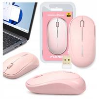 Belaidė USB pelė 2.4G, rožinė, optinė, skirta nešiojamam kompiuteriui