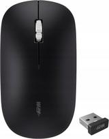 Belaidė kompiuterio pelė Souris Slim, juoda, tyliai veikianti, su USB imtuvu