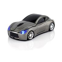 Pilka belaidė pelė automobilio formos su LED apšvietimu