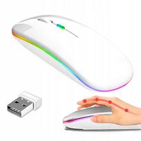 Belaidė optinė pelė su RGB apšvietimu, tyliai veikianti, BT