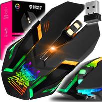 Belaidė optinė žaidimų pelė 3200DPI su LED RGB apšvietimu, USB