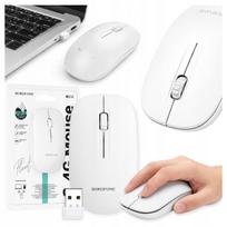Belaidė USB 2.4G pelė nešiojamajam kompiuteriui, balta, tyli