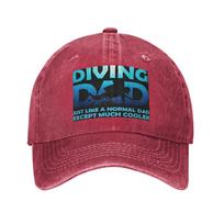 Scuba Dive Flag Bubble Diving Diver Denim Fabric Cap Casual Baseball Caps Adjustable Hat Summer Unisex Baseball Hats One Size gray