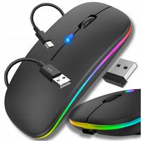 Belaidė tyliai veikianti RGB pelė su foniniu apšvietimu, Bluetooth, nešiojamam kompiuteriui