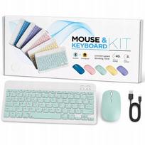 Belaidė „Bluetooth“ mini klaviatūros ir pelės rinkinys kompiuteriui, nešiojamajam ar planšetiniam kompiuteriui