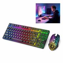 Mechaninė klaviatūra ir belaidė pelė, tinkama biurui ir žaidimams