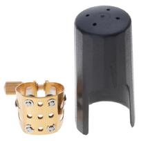Brass Altos Saxophone Ligature 4 Point Stabilization System Consistent Embouchure Control Ergonomic Screw Adjustment 1 black