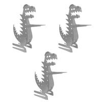 Dinozaurų dešrainių stovas Juokingos dinozauro formos grilio dešrelių stovas Kepsnių įrankiai lauko iškyloms, stovyklavimui, vakarėliams 3pcs gray