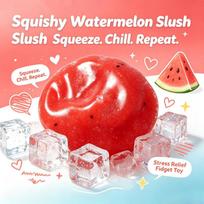 Handmade Watermelon Slushy Squishy Slow Rebound Soft Stress Relief Squeeze Fidget Toy Realistic Fruit Gift For Adults Teens red