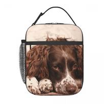 English Springer Spaniel Insulated Lunch Bag for Women Office Cooler Thermal Food Box Tote Leakproof Lunch Boxes Container One Size white