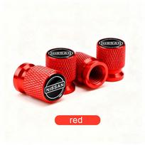 For Nissan GFJ33Car Wheel Tire Valve Caps Air Stem Covers Accessories For Nissan Qashqai X J10 J11 Trail Tiida Teana Skyline Juke X-trail Almera red