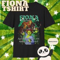 Shrek Fiona Unisex Shirt Funny Fairytale Theme Tee Cartoon Movie Couple Graphic Top Novelty Gift for Fans Costume Party Apparel 120 black