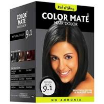 Color Mate Dažai plaukams be amoniako 9.1 Natūraliai juodi 150g