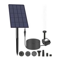 2.5W Solar Fountain Pump with with 4 Nozzles Pump Wall-mounted Plug-in Fountain Pump for Fish Tank Garden Pool Aquarium juoda