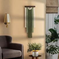 Macrame Wall Hanging Backdrop Decoration Bohemian Chic Woven Tapestry Art for Sofa oranžinė