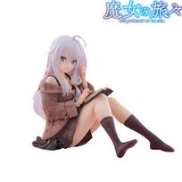 9cm Anime Klajojanti Ragana: Elainos kelionė Figūrėlė Elaina Megzta suknelė Sėdima poza Veiksmo figūrėlė PVC modelis Žaislų kolekcija gray