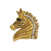 Symbolic Horse Head Brooch Retro Inspired Design Lightweight Alloy Chinese Animal Jewelry Gift For Scarf Decoration auksas