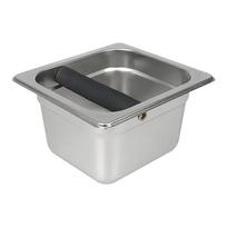 Coffee Knock Box Espresso Dump Bin for Barista Coffee Grind Anti-slip Espresso Dump Bin Grind Waste Bin Coffee Grounds Bucket gray
