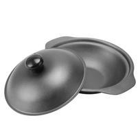 1 Pc Cast Iron Casserole Yellow Braised Chicken Rice Pot Claypot Rice Pot gray