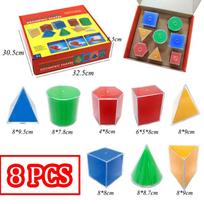 Montessori Geometry Model Math Toys 3D Transparent Detachable Teaching Experiment Geometric Model Educational Toys For Children red