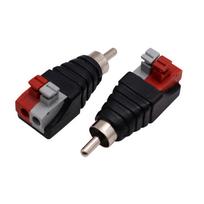 Mirhua Speaker Wire RCA Speaker Phono RCA Male Conversion Adapter Easy Connection Solderless Male Terminal Female Terminal Spring Press Type Connector black