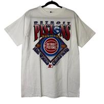 1990 Detroit Pistons Starter Championship T shirt Sz L (B1618) XL gray