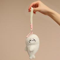 Ocean Animal Baby Seal Plush Fluffy Couple Keyring Cute Magnetic Attraction Pendant Refrigerator Magnet Plush Keychain Gifts beige