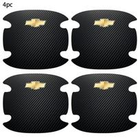 4 vnt. Automobilio durų rankenėlės dubenėlio įbrėžimų apsauga Anglies pluošto lipdukai Chevrolet Spark Captiva Cruze Tracker Orlando Trax Epica modeliams black