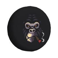 Monkey Smoking Spare Tire Cover for Suzuki SUV Camper Car Wheel Protector Covers 14  15  16  17  Inch 14inch black