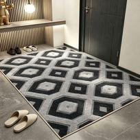 Durable, Easy-Clean Cotton Plush Floor Mat for Living Room, Sofa, Coffee Table, or Doormat Use 80x120cm gray