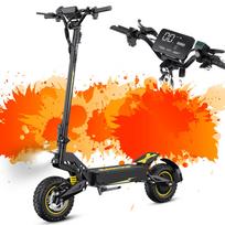OOTD T10 Juoda-Geltona 2026 Elektrinis paspirtukas Suaugusiems 900W Variklis 48V 13.5AH Baterija 11 colių Visureigio Padanga E-Paspirtukas 55 km/h Maksimalus Greitis 45km Nuotolis Escooter