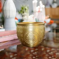 Žalvarinis feng shui dubuo, gausybė gausybės sėkmės, stalo papuošalas darbalaukiui white