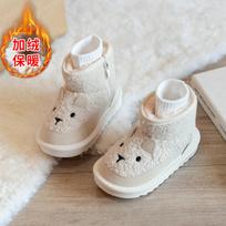 Vaikiški sniego batai mergaitėms Žieminiai medvilniniai kūdikių batai Mažylių batai Su papildomais mažų vaikų batais Berniukų žiemos avalynė 30 kava