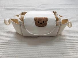 Animacinio lokio vežimėlio krepšys: Mamytės būtinas kelioninis vystyklų ir buteliukų organizatorius 36CM*15CM*12CM gray