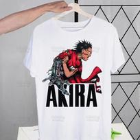 Akira Anime Manga Japanese T Shirt Men Retro Tops Tees Harajuku Neo Tokyo Shotaro Kaneda Tshirt Streetwear Hip Hop T-shirts S white
