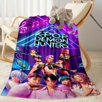 1pc K-Pop Demon Hunters Blanket Comfortable Soft Lightweight Multi Seasonal Blanket Travel Camping Picnics Sofa Office bedroom Perfect Gift Friends 80cmx120cm