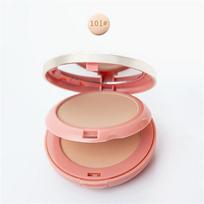 Mineral Foundations Oil-control Brighten Concealer Pressed Powder With Puff Natural Face Powder 101 beige