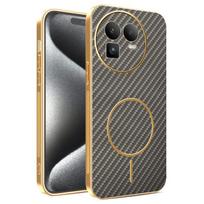 For OPPO Realme GT 8 8 Pro  electroplated carbon fiber magnetic fingerprint-resistant shockproof phone case For Realme GT 8 rožinė
