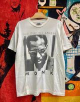 Vintažiniai 90-ųjų Thelonious Monk Amerikietiško Džiazo Sielos Muzikos Niujorko Pianisto Kompozitoriaus Nuotrauka T-shirt / Vintažinis Džiazo Sielos Muzikos Meno T-shirt 140 gray