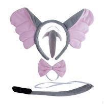 Dramblio kostiumo rinkinys Plaukų lankelis Helovino vakarėliui Animacinis persirengimo galvos apdangalas Cosplay maskarado vakarėliui gray