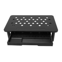 Stalinio kompiuterio stovas su stalčiumi, ventiliuojamas, 3 aukštų, metalinis, spausdintuvo, nešiojamojo kompiuterio stovas, kompiuterio laikymo lentyna, atlaiko 20 kg black