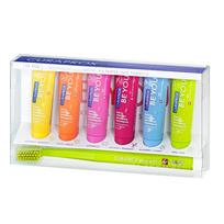CURAPROX Dr Reddy's 6 Mini dantų pastos tūbelės + 1 Be You rinkinys, po 10 ml kiekviena, su CS 5460 dantų šepetėliu pink