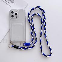 Crossbody Strap Case for Xiaomi POCO X7 X6 M6 F7 Mi 15T 14T Redmi Note 15 Pro 14 Braid Lanyard Neck Cord Clear Card Slot Cover Mi 13T&Ha case strap gray