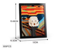Idea Build Brick Artistic Creation Sunflower Scream Art 3D Painting Micro Diamond Block Animation Plaything For Present Table Furniture orange