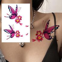 Slyvų gėlių laikina tatuiruotė moterims, merginoms, akvarelinės drakono lapės tatuiruotės lipdukas netikras drugelis elnias kūno piešinys tatuiruotės brown