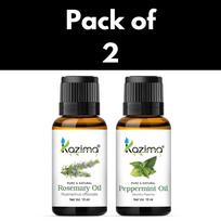 KAZIMA Combo of Rosemary Oil and Peppermint Oil 100% Pure Essential Oil 15ml