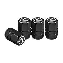 4Pcs 3D Metal Car Tire Valve Caps Wheel Dust Cover For Lexus F SPORT GX460 Ct200h IS250 ES 220D IS200 Fsport GS GX IS LS LX NX black