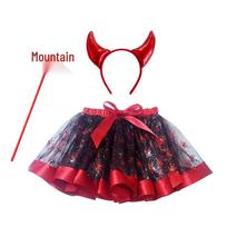 Mergaičių Helovino Tutu, Raganios Skrybėlė ir Šluota Pūstu Sijonų Rinkinys Large black