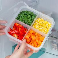 Kitchen Organizer Refrigerator Food Drain Fresh-Keeping Box Ginger Garlic Onion Pepper Storage Box Fruit Vegetables Drain Basket yellow