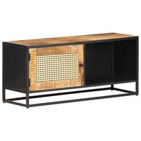TV Cabinet 90x30x40 cm Rough Mango Wood and Vienna Wicker